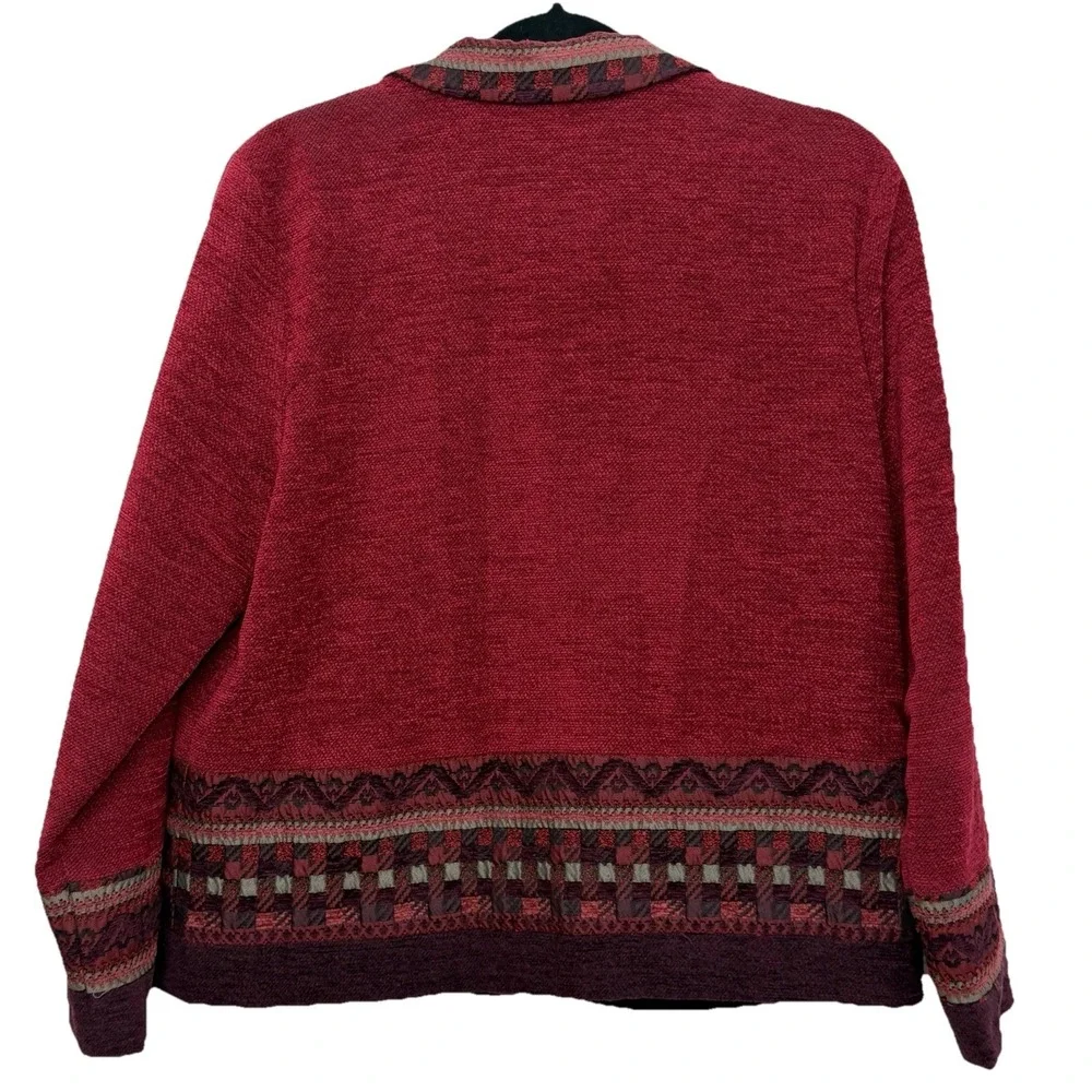 Vintage 90s Coldwater Creek Medium Southwestern Red Boho Jacket Western Heritage